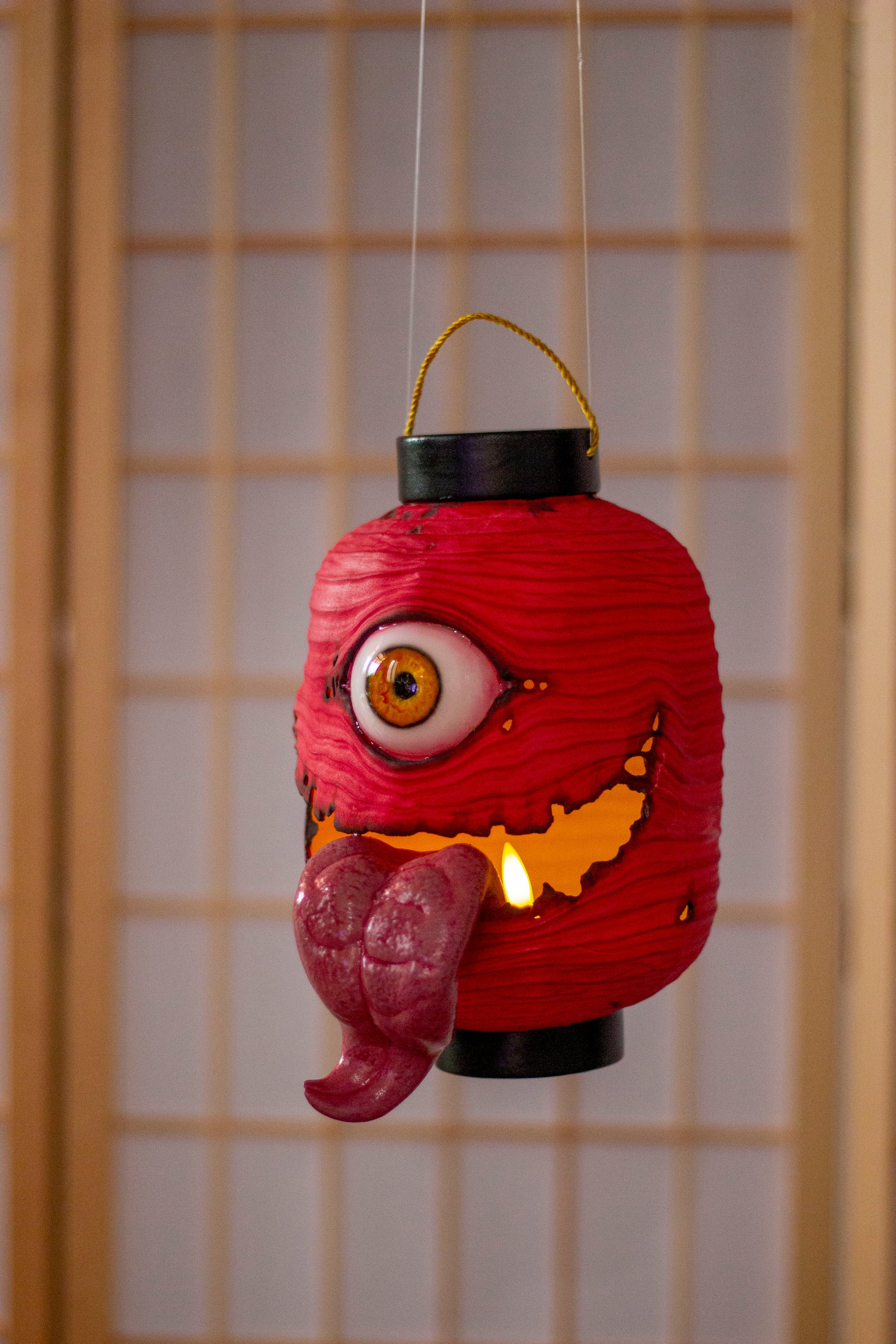 Red Chōchin obake resin lantern [PREORDER] | Fuego Fatuo Art